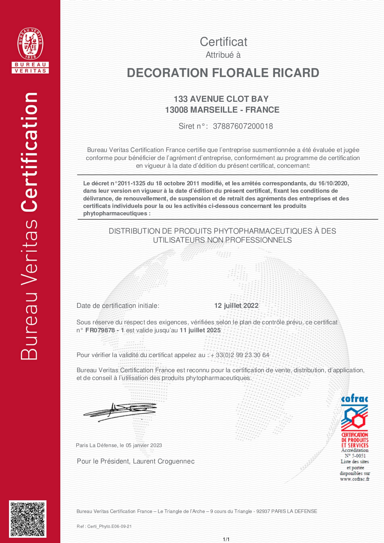 Notre engagement qualité et conformité avec l’agrément Certiphyto Notre engagement qualité et conformité avec l’agrément Certiphyto